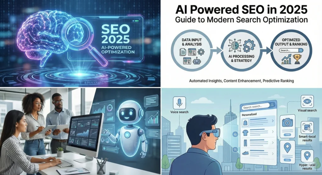 How AI Overview is Affecting for SEO blogging in 2025 showing AI powered search optimization, rankings, and modern blogging strategies