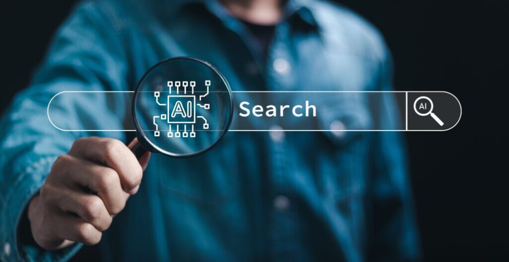 AI Overview SEO concept showing artificial intelligence transforming search engine results for blogging