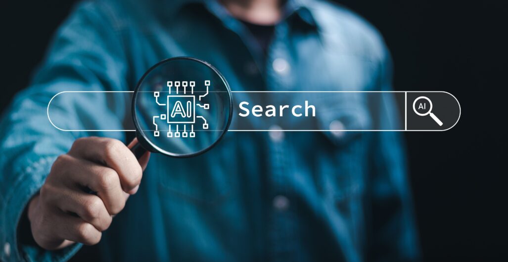 AI Overview SEO concept showing artificial intelligence transforming search engine results for blogging