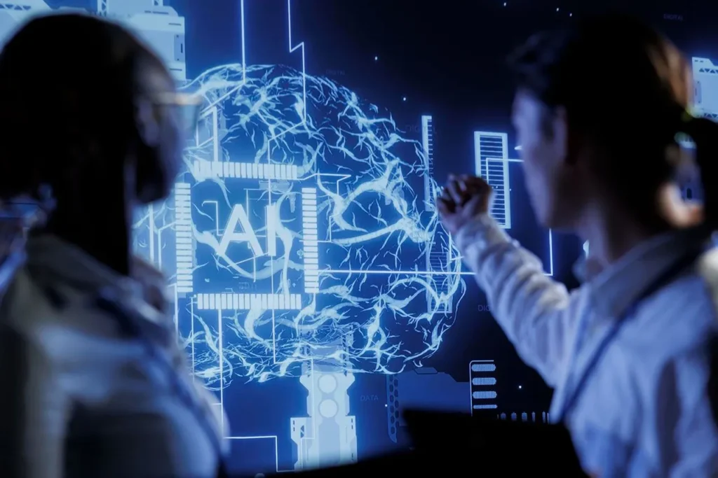 AI Business Ideas 2026 concept showing advanced artificial intelligence technology and high growth business innovation