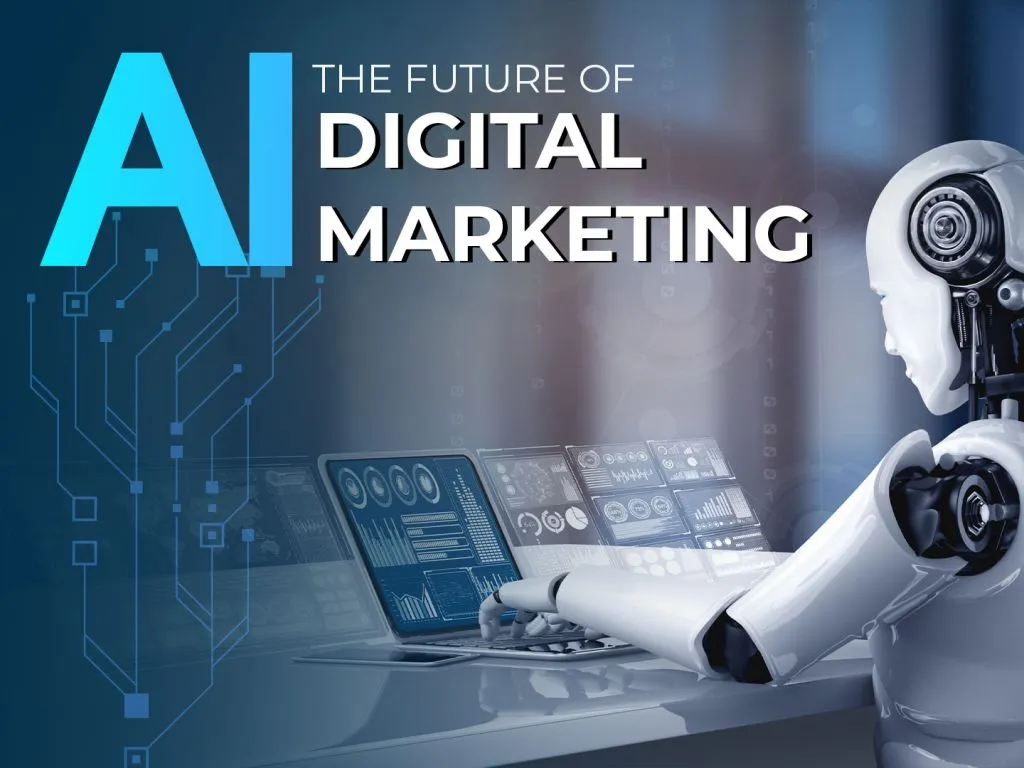 AI marketing showing the future of digital marketing powered by artificial intelligence and data analytics