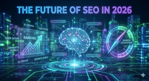 Future of SEO 2026 showing AI-driven search, user intent, and ranking systems
